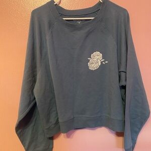 Wild Fable Blue Sweatshirt with Rose Design